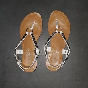 White and Silver Sandals